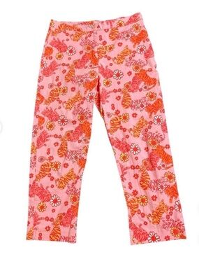 Vintage Lilly Pulitzer Tango Tiger Capri White Label Size 8